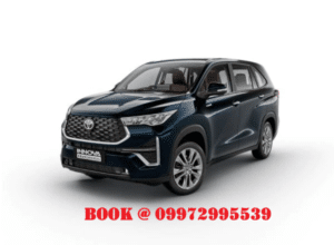 blue colour innova hycross car rental in bangalore with driver